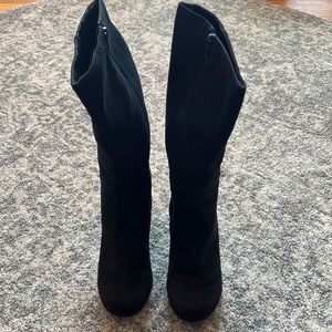 Self Esteem Katie Black High Wedge Boots